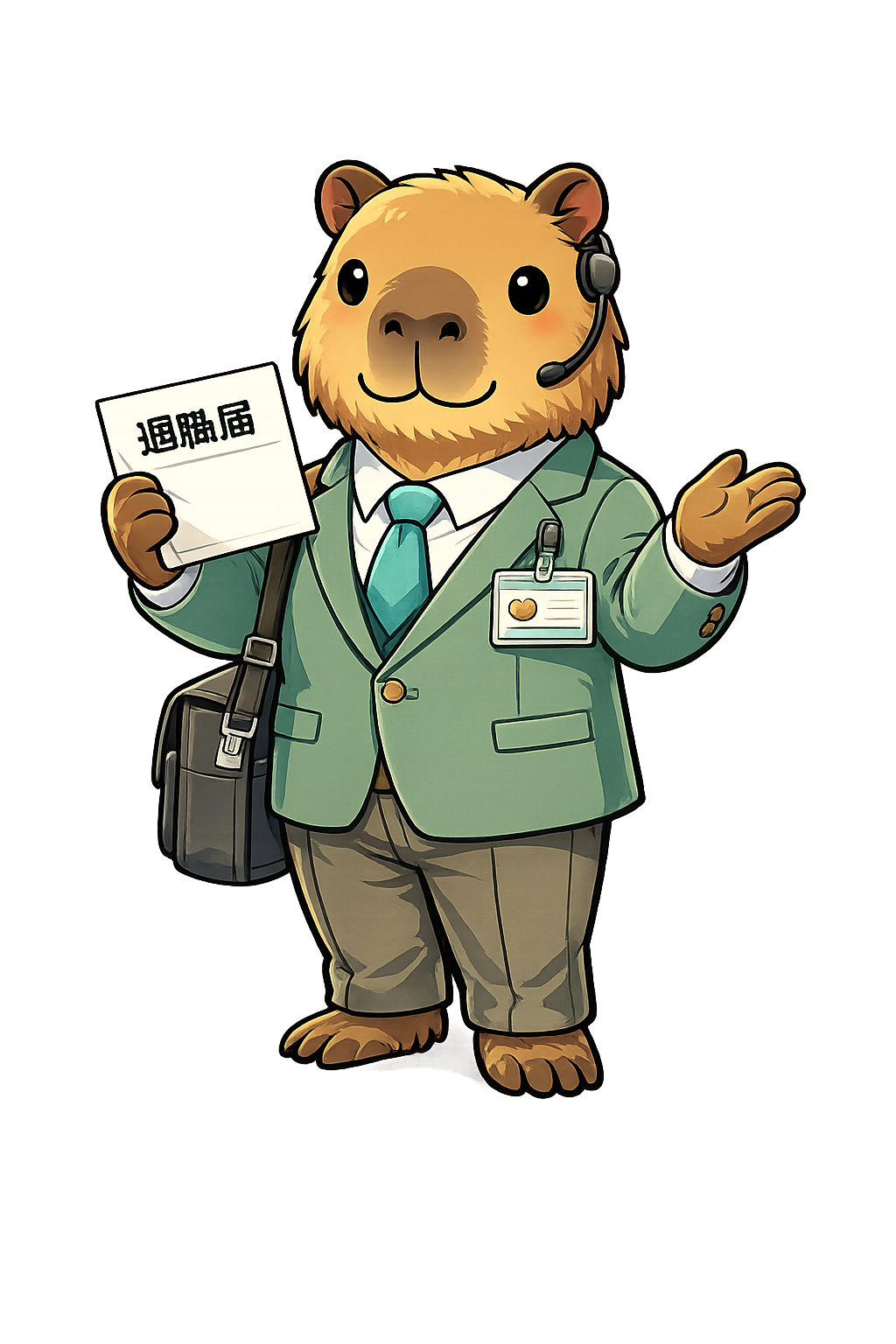 退職の手続きを案内するNEXT FINEのカピバラ